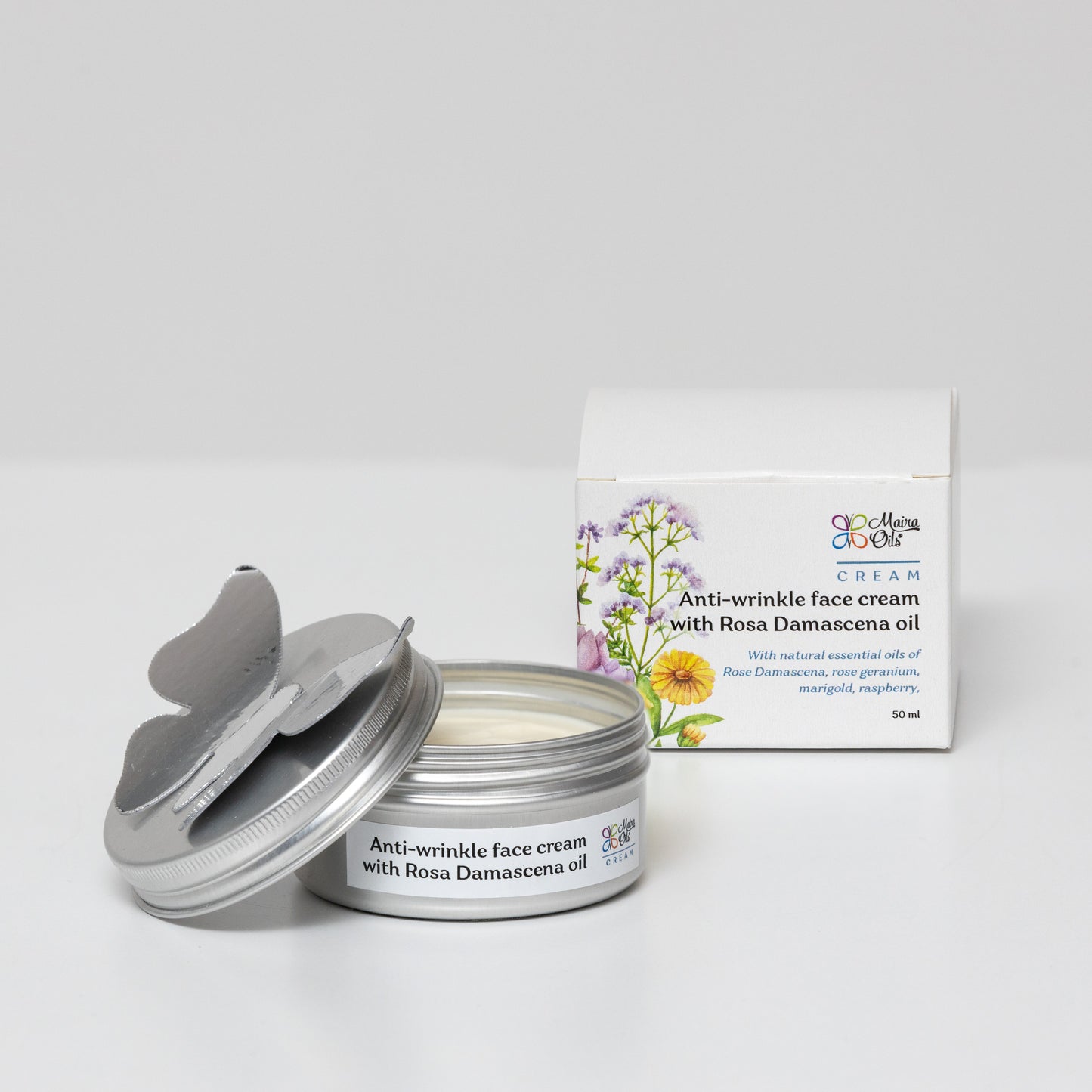 Anti-wrinkle face cream with Damascena rose oil